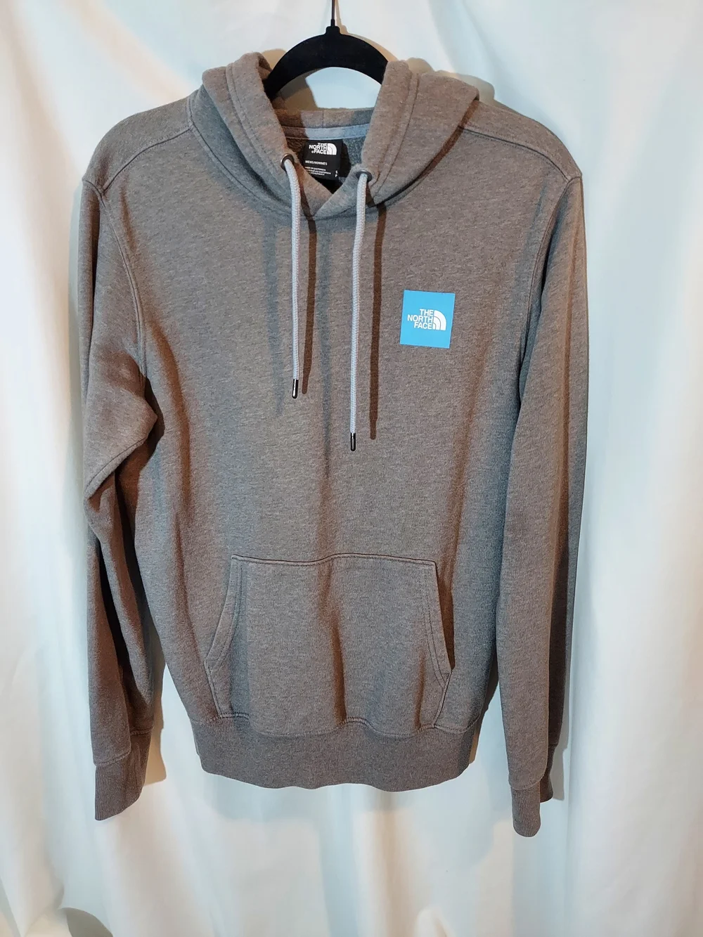The North Face Men's Americana Pullover Hoodie Gray Blue Box Logo S